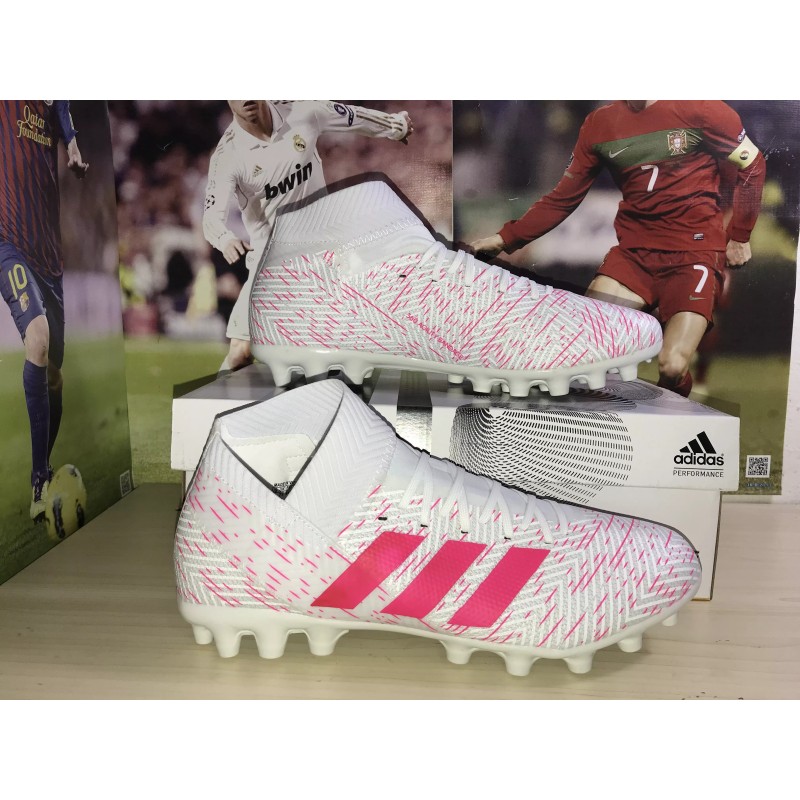 Botas de Fútbol Adidas Nemeziz Messi 18.1 AG Hombre Blanco&Rosa (#39~#45)