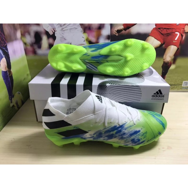 Botas de Fútbol Adidas Nemeziz Messi 19.1 FG Verde& Azul Tie-Dye (#39~#45)