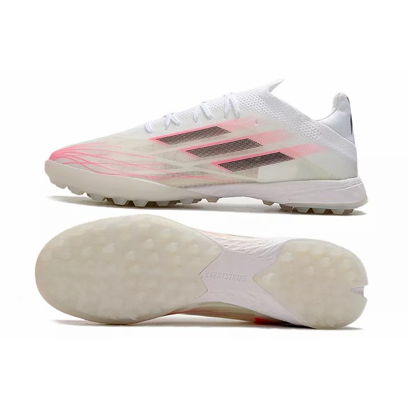 Botas de Fútbol Adidas X Speedflow.1 TF Hombre Blanco&Raya Rosada (#39~#45)