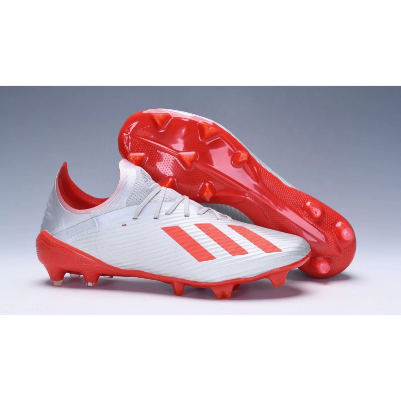 Botas de Fútbol Adidas X 19.1 FG Hombre Plateado&Rojo (#39~#45)