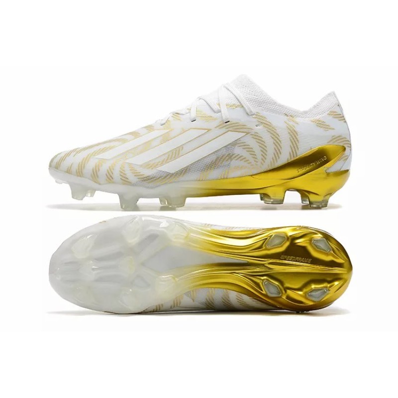 Botas de Fútbol Adidas X Speedportal .1 FG Copa Mundial 2022 Hombre Blanco&Doradas Rayas (#39~#45)