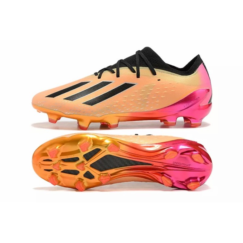 Botas de Fútbol Adidas X Speedportal .1 FG Copa Mundial 2022 Hombre Naranja&Negras Rayas (#39~#45)