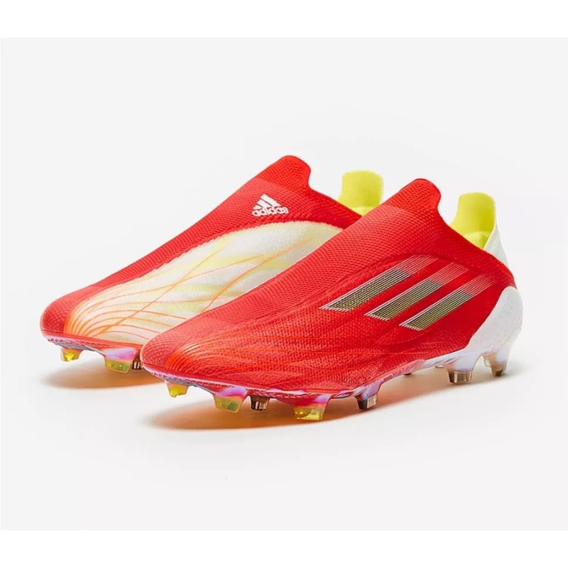 Botas de Fútbol Adidas X Speedflow FG Hombre Sin Cordones Rojo&Blanco&Amarillo Claro (#39~#45)