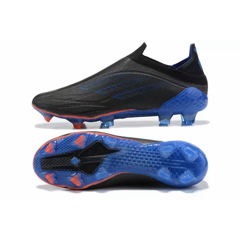 Botas de Fútbol Adidas X Speedflow FG Sin Cordones Hombre Negro&Azul (#39~#45)