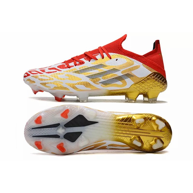 Botas de Fútbol Adidas X Speedflow FG con Cordones Hombre Blanco&Dorado&Rojo (#39~#45)