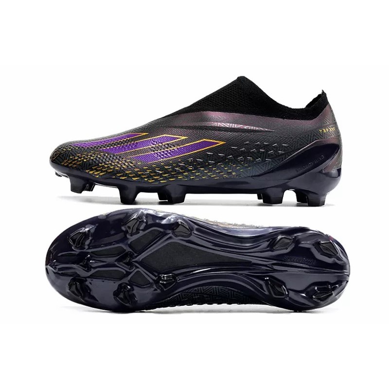 Botas de Fútbol Adidas X Speedportal.1 FG Sin Cordones Copa Mundial 2022 Hombre Negro&Púrpura (#39~#45)