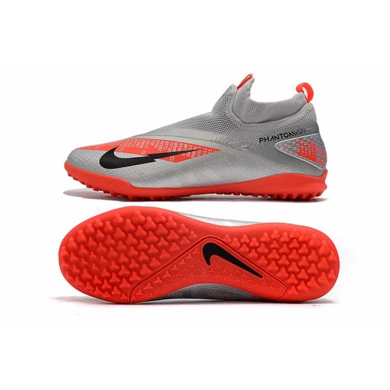 Botas de Fútbol Nike React Phantom Vision 2 Pro Dynamic Fit TF Gris&Plateado (#39~#45)