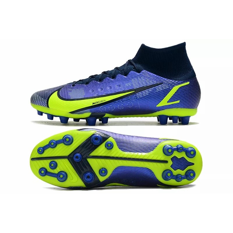 Botas de Fútbol Nike Superfly 8 Elite AG Azul&Amarillo Fluorescente (#39~#45)