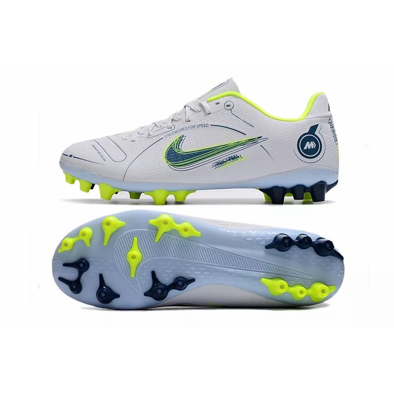 Botas de Fútbol Nike Vapor 14 Academy AG Unisex Blanco&Amarillo Fluorescente&Azul Marino (#36~#44)