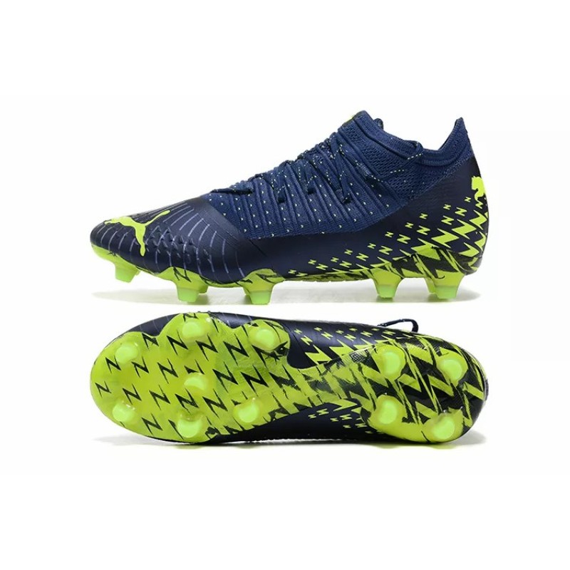 Botas de Fútbol Puma Future Z 1.3 Instinct FG Azul Marino&Amarillo Fluorescente (#39~#45)